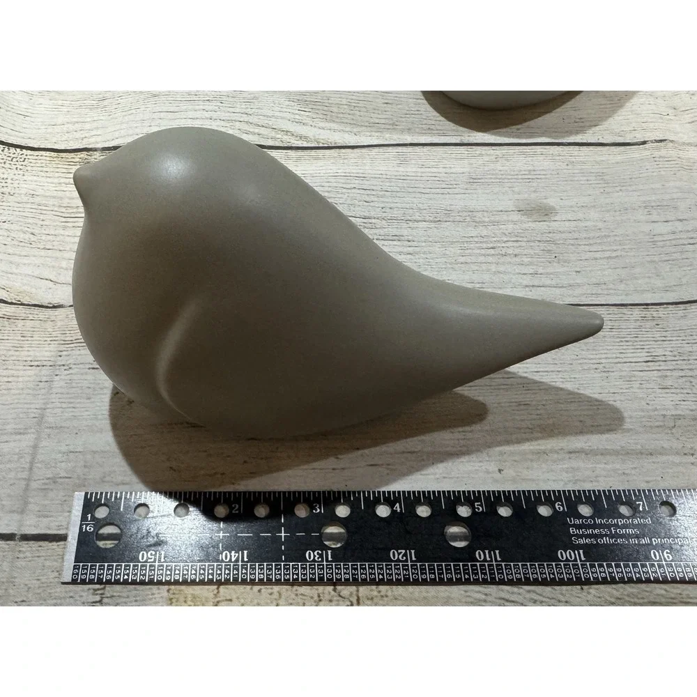 Pair of Sagebrook Home Chubby Fat Gray Bird Decorative Figurines 4